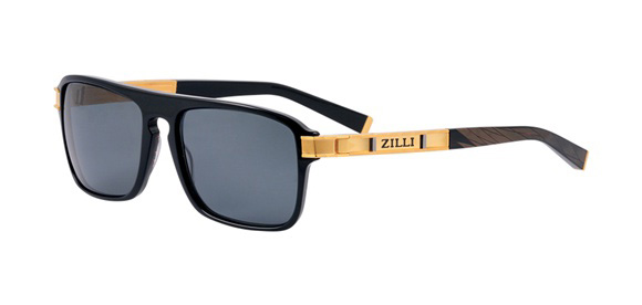 Yannick Black & Yellow gold model - Frame in cellulose acetate and titanium
